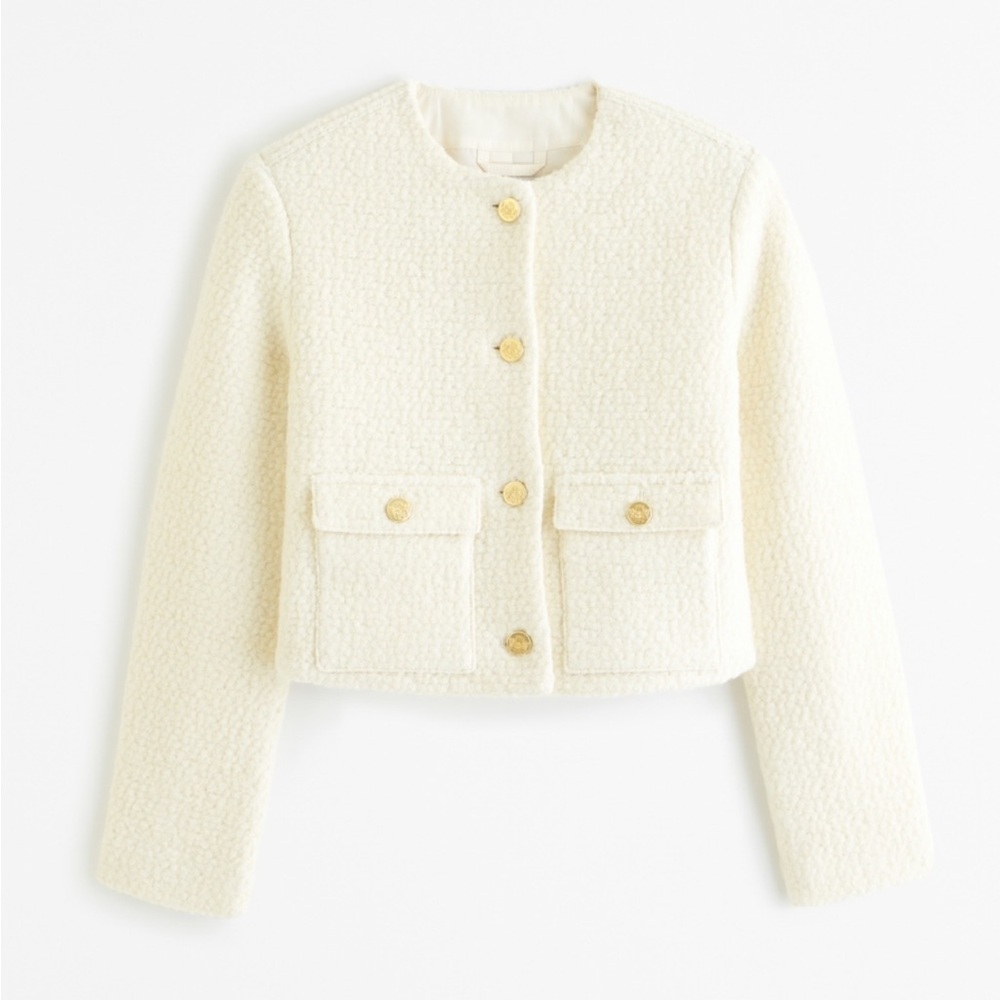 Abercrombie & Fitch Collarless Boucle Jacket - NWT